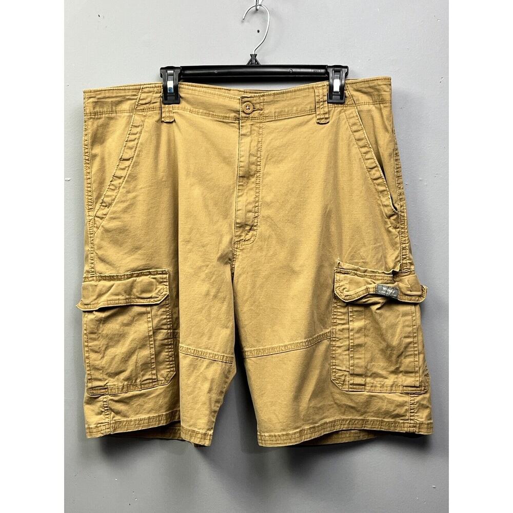 Wrangler Cargo Shorts Mens 40 Brown Relaxed Fit Khaki Ripstop Hiking Outdoor